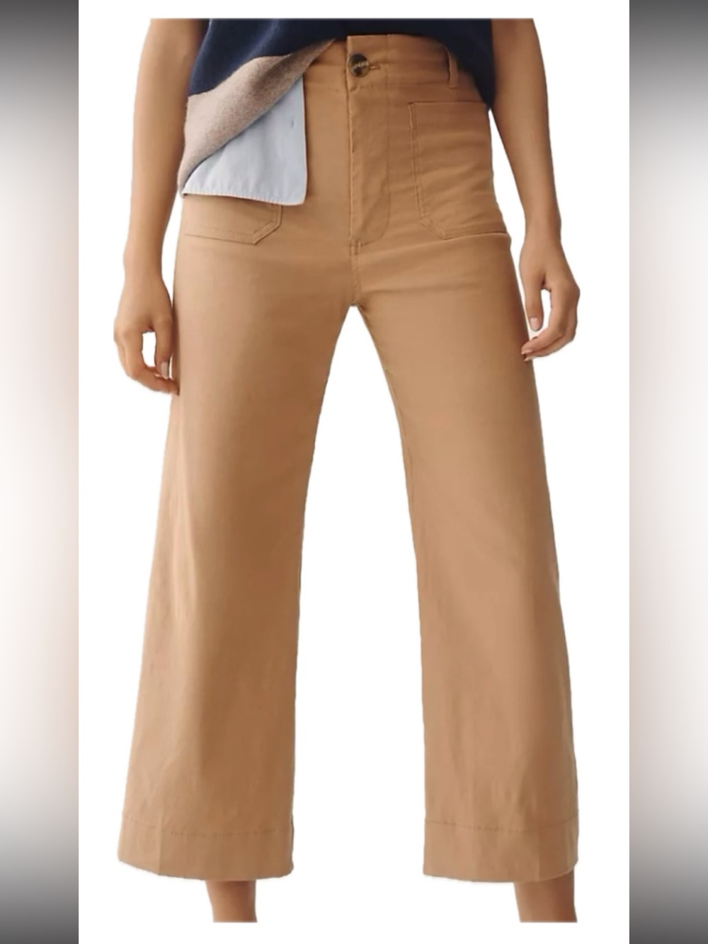 Anthropology Maeve the Colette Magic Fabric Crop Wide Leg Pants True Camel 25